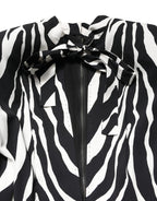 Dolce & Gabbana Black White Viscose Zebra Pattern Jumpsuit - Eljoys Fashion 