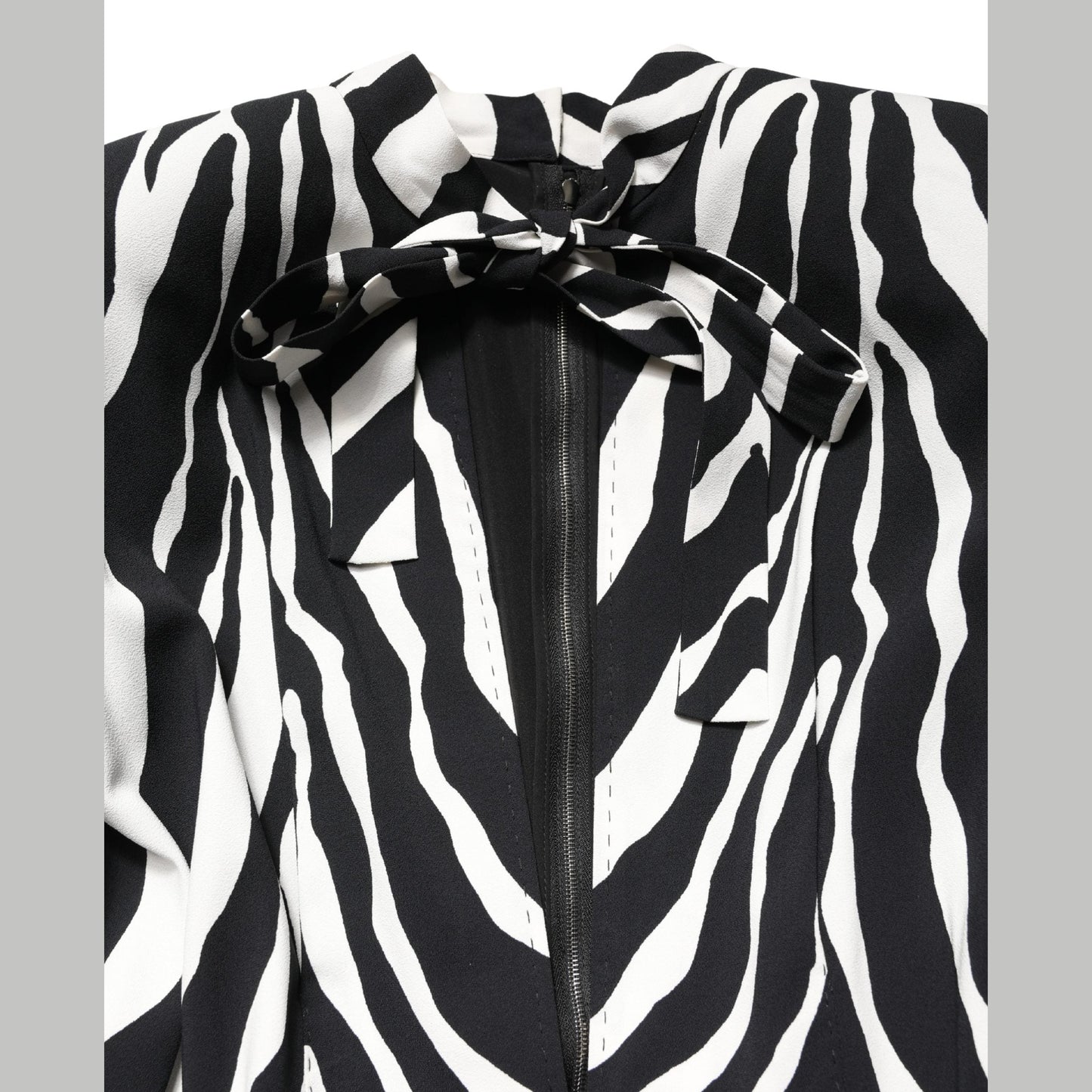 Dolce & Gabbana Black White Viscose Zebra Pattern Jumpsuit