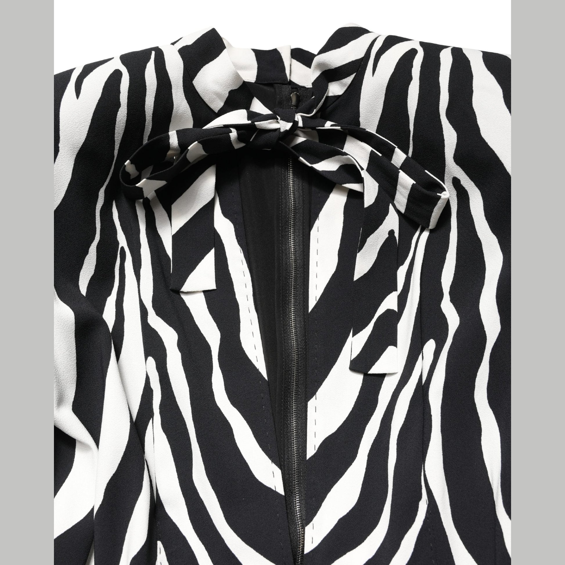 Dolce & Gabbana Black White Viscose Zebra Pattern Jumpsuit