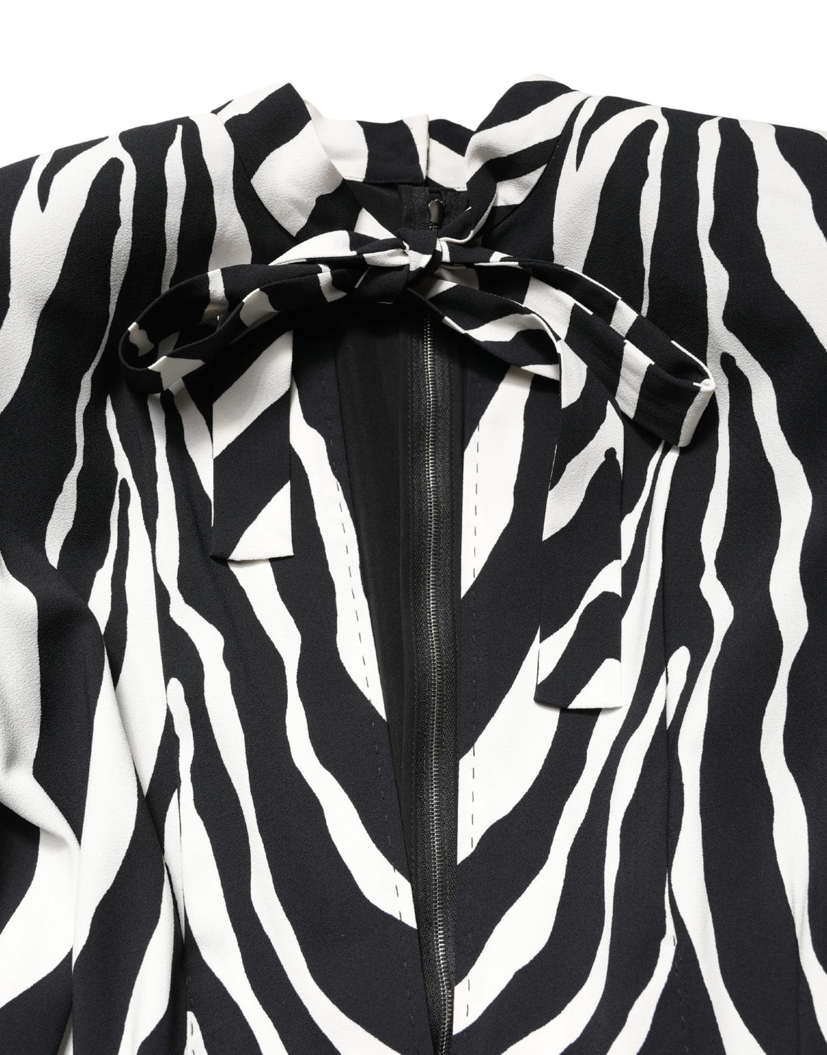 Dolce & Gabbana Black White Viscose Zebra Pattern Jumpsuit - Eljoys Fashion 