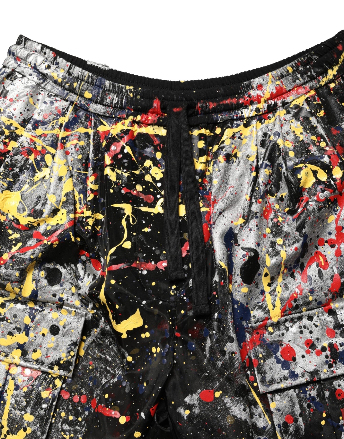 Dolce & Gabbana Black ColorSplash Effect Cargo Cropped Pants Dolce & Gabbana