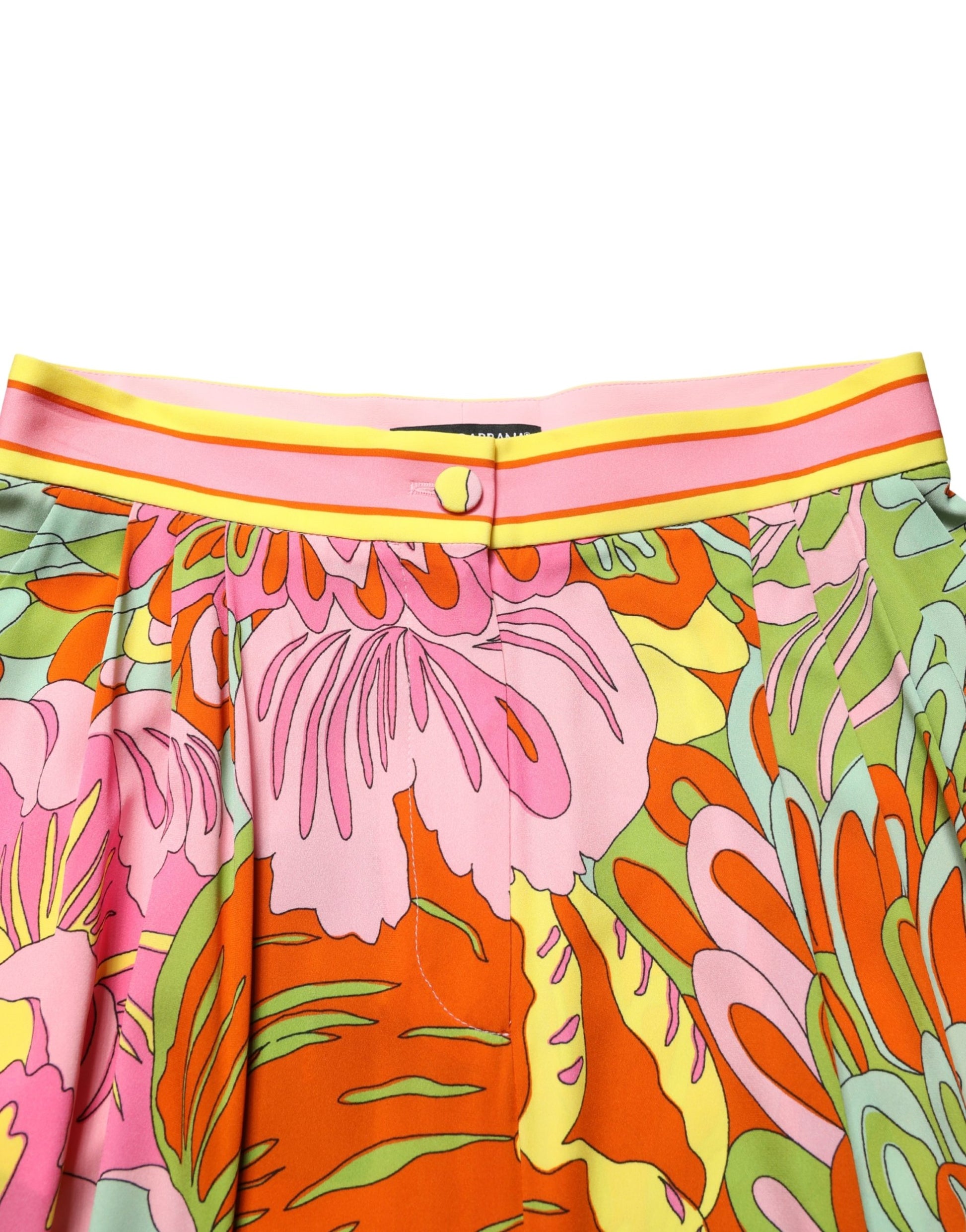 Dolce & Gabbana Multicolor FloralPrint Cropped Trouser Pants Dolce & Gabbana