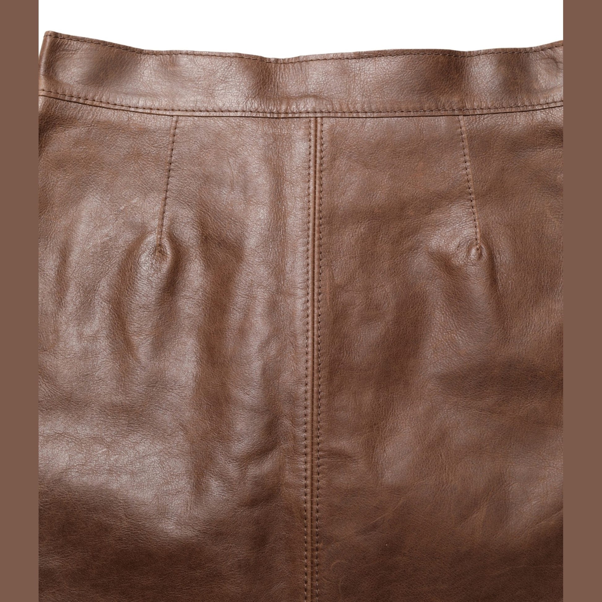 Dolce & Gabbana Brown Leather High Waist Bodycon Mini Skirt Dolce & Gabbana