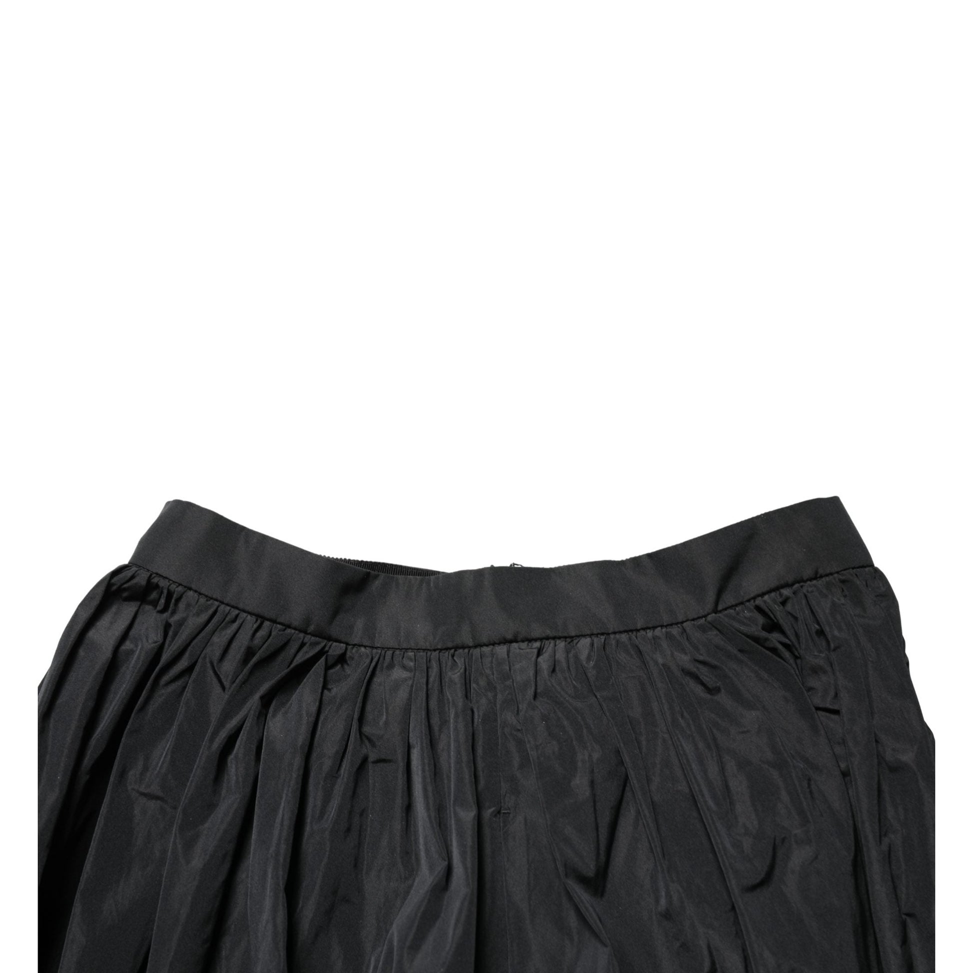 MSGM Black High Waist Pleated A-line Long Maxi Women Skirt MSGM