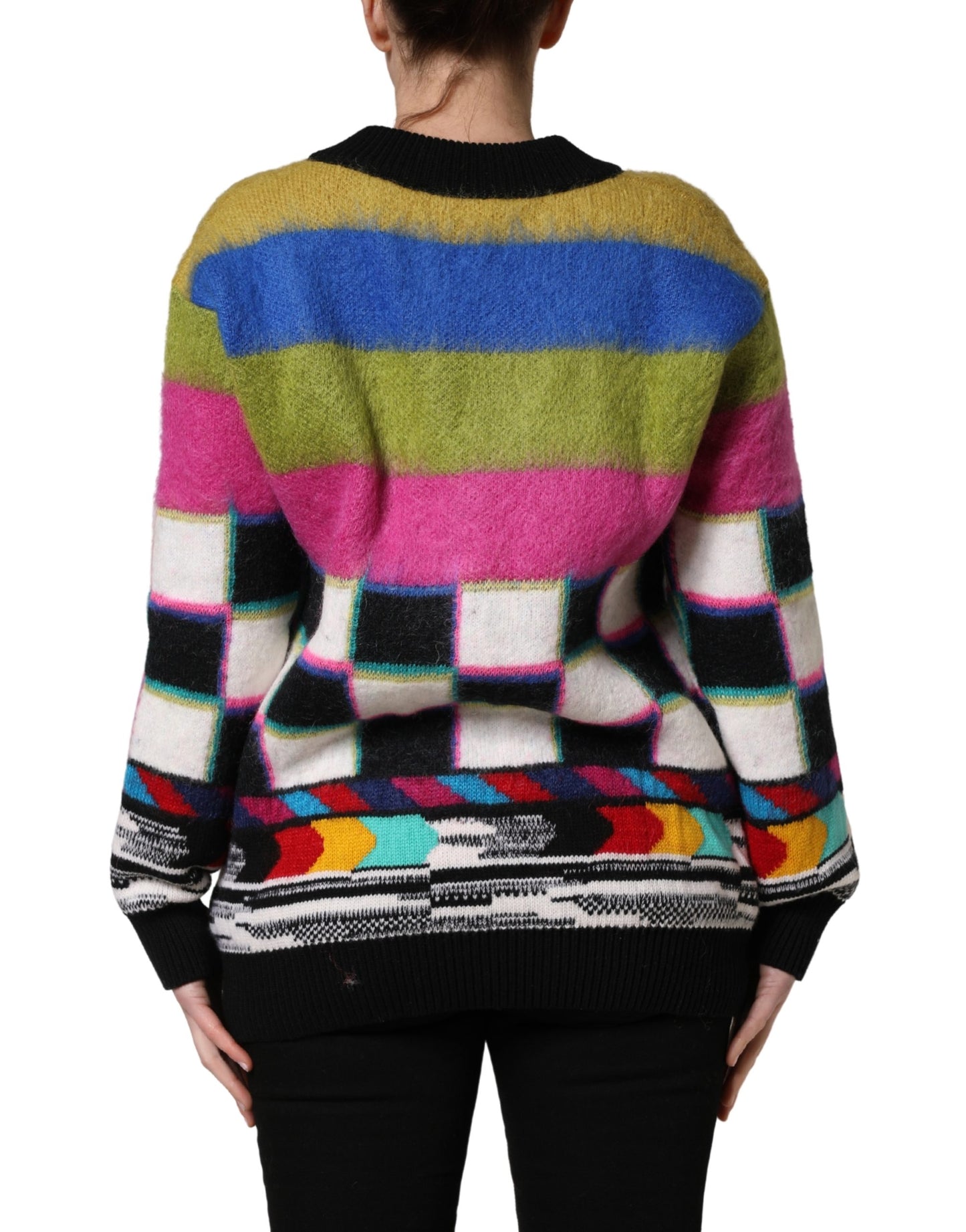 Dolce & Gabbana Multicolor Stripes V-neck Pullover Sweater Dolce & Gabbana