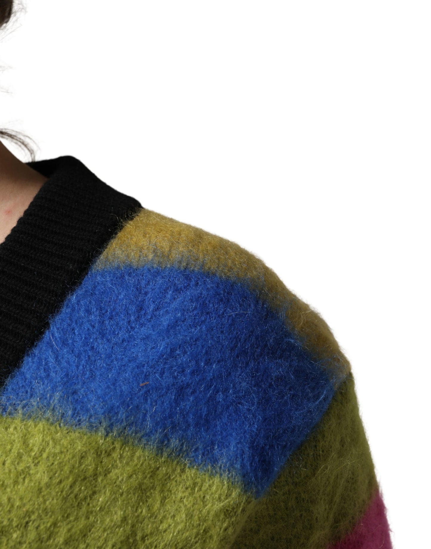 Dolce & Gabbana Multicolor Stripes V-neck Pullover Sweater Dolce & Gabbana