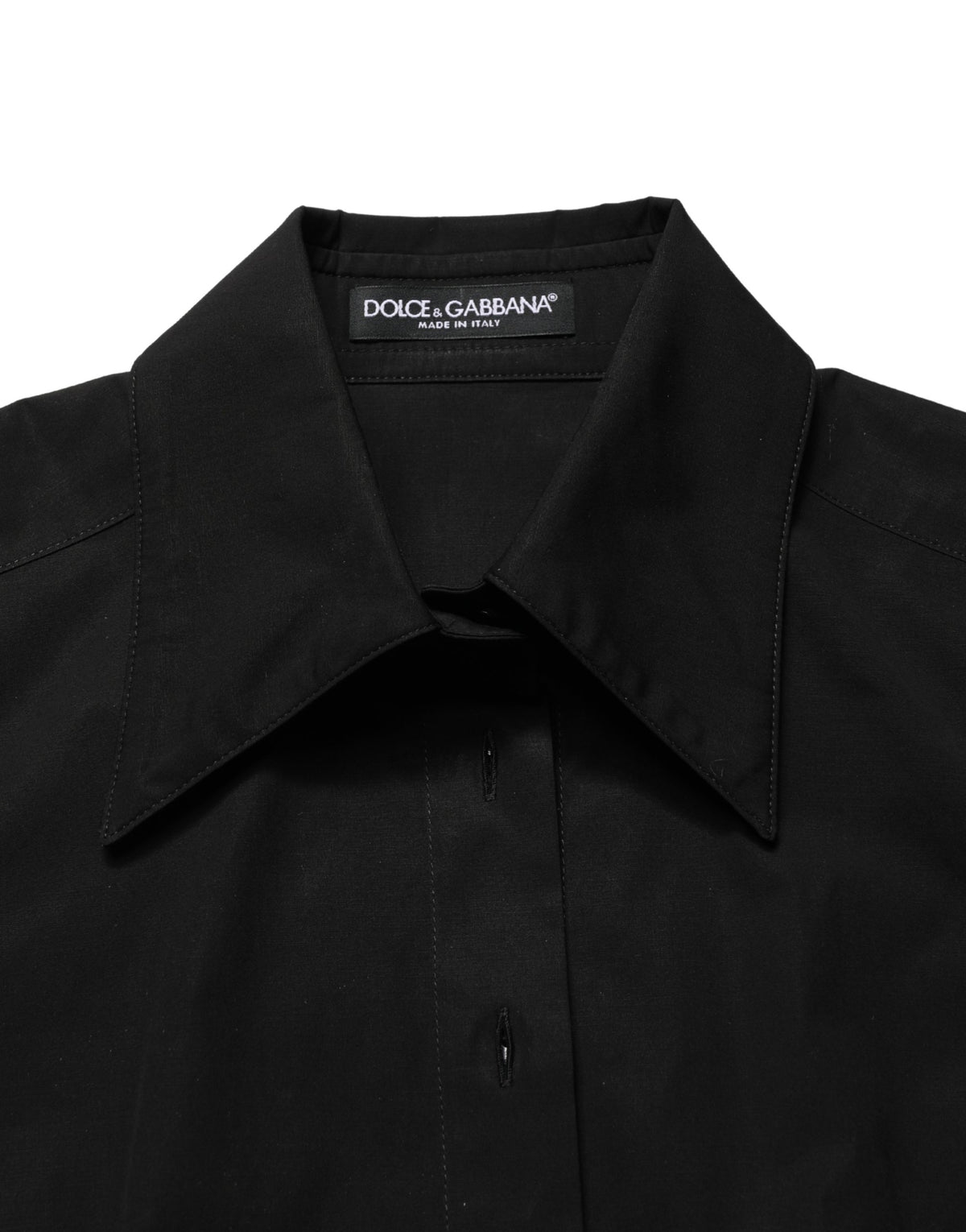 Dolce & Gabbana Black Cotton Sleeveless Collared Blouse Top - Eljoys Fashion 