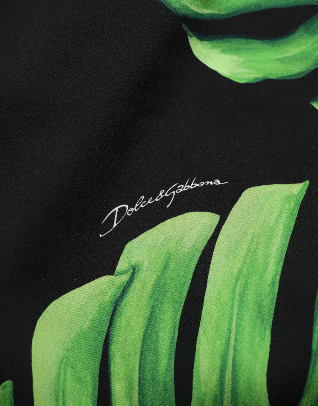 Dolce & Gabbana Black Philodendron Print Silk Blouse Top - Eljoys Fashion 
