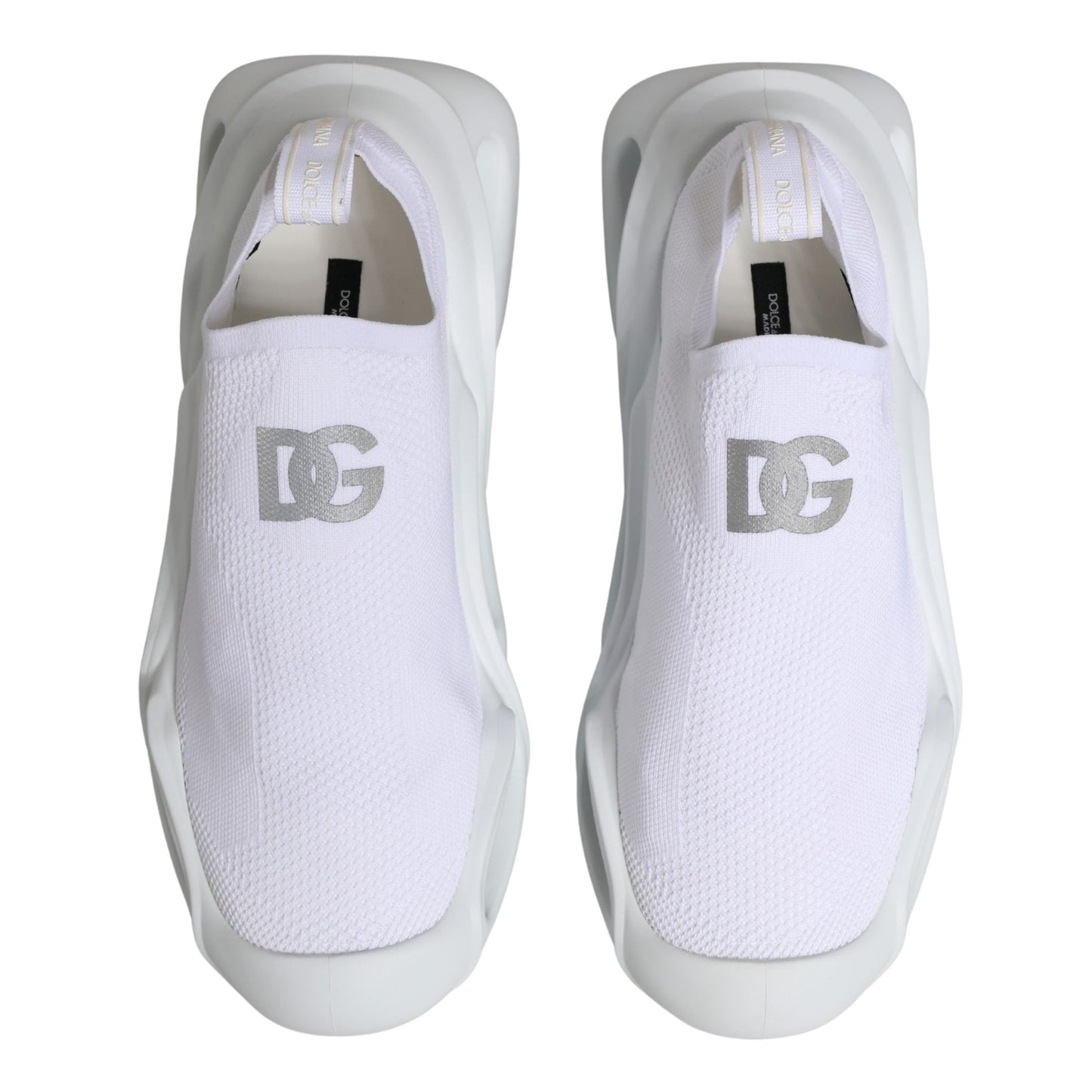 Dolce & Gabbana White Slip On Wave Low Top Sneakers Shoes Dolce & Gabbana