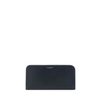 Saint Laurent black calf leather Bos Taurus wallet with multiple card slots and sleek design.