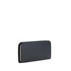 Saint Laurent Bos Taurus wallet in black calf leather, featuring sleek design and Saint Laurent branding.