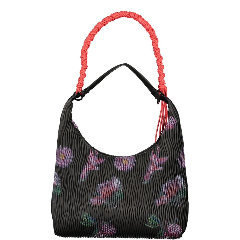 Desigual Nero polyurethane women's handbag with stylish design, featuring a sleek black finish and shoulder strap.