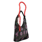 Desigual Nero polyurethane women's handbag with stylish design and top handles, featuring a textured black finish.