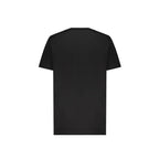Balmain black cotton T-shirt with a classic fit, featuring the brand's logo on the front, displayed on a plain background.