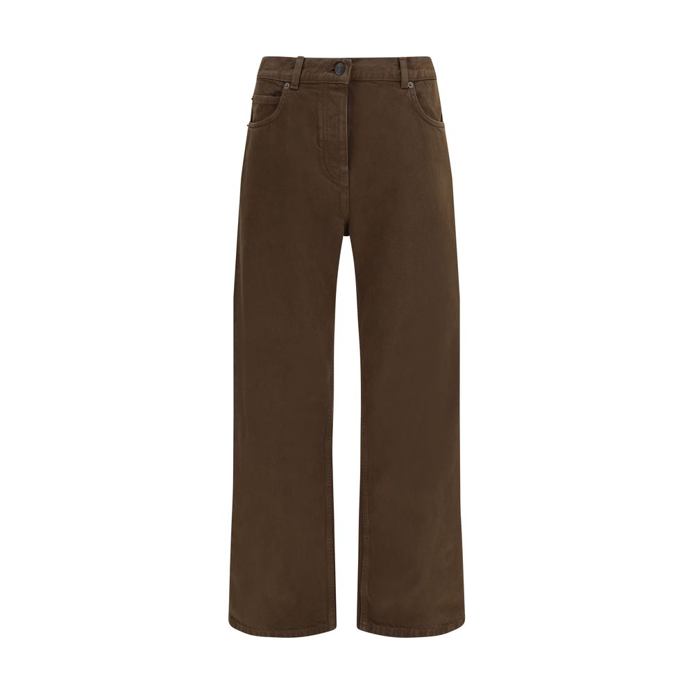 The Row Brown Cotton Straight-Leg Jeans The Row