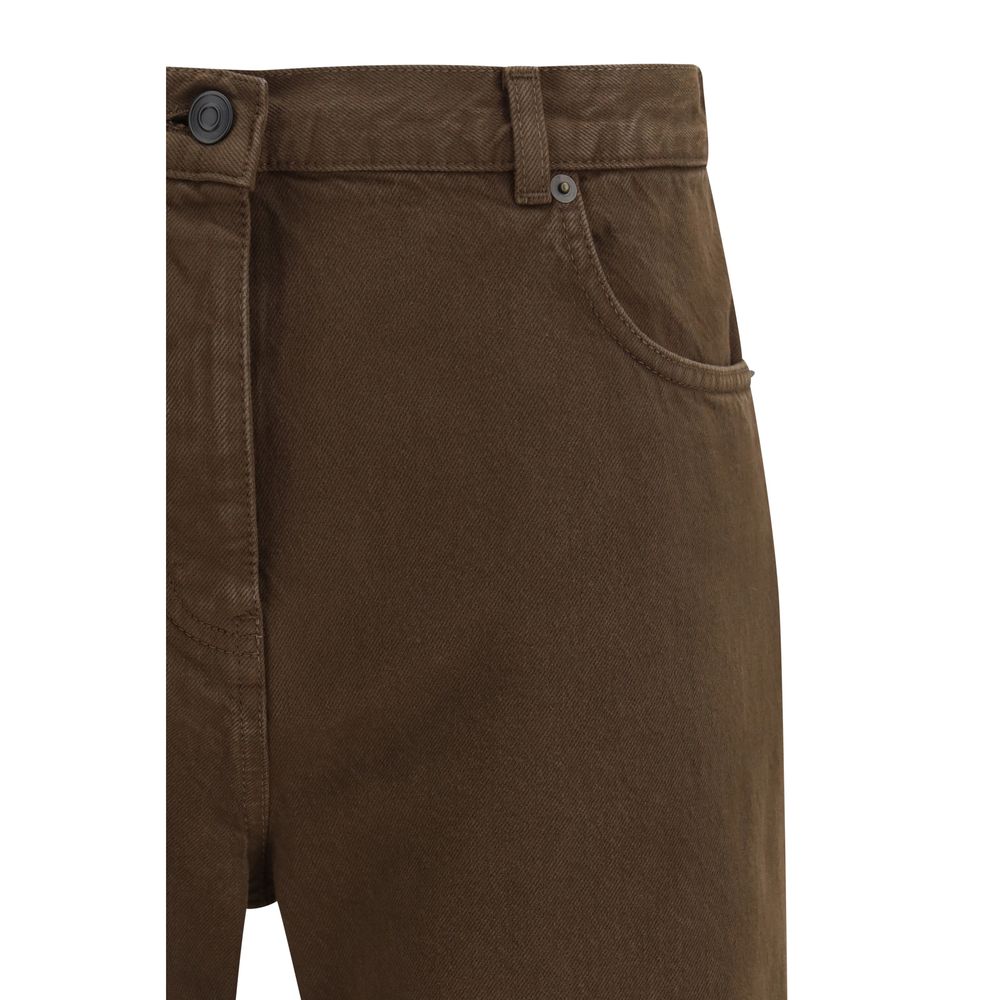 The Row Brown Cotton Straight-Leg Jeans The Row