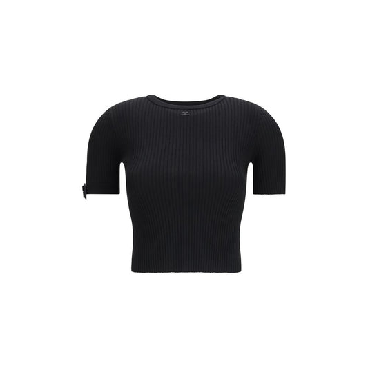 Courrèges Black Viscose T-Shirt Courrèges