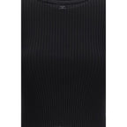 Courrèges Black Viscose T-Shirt