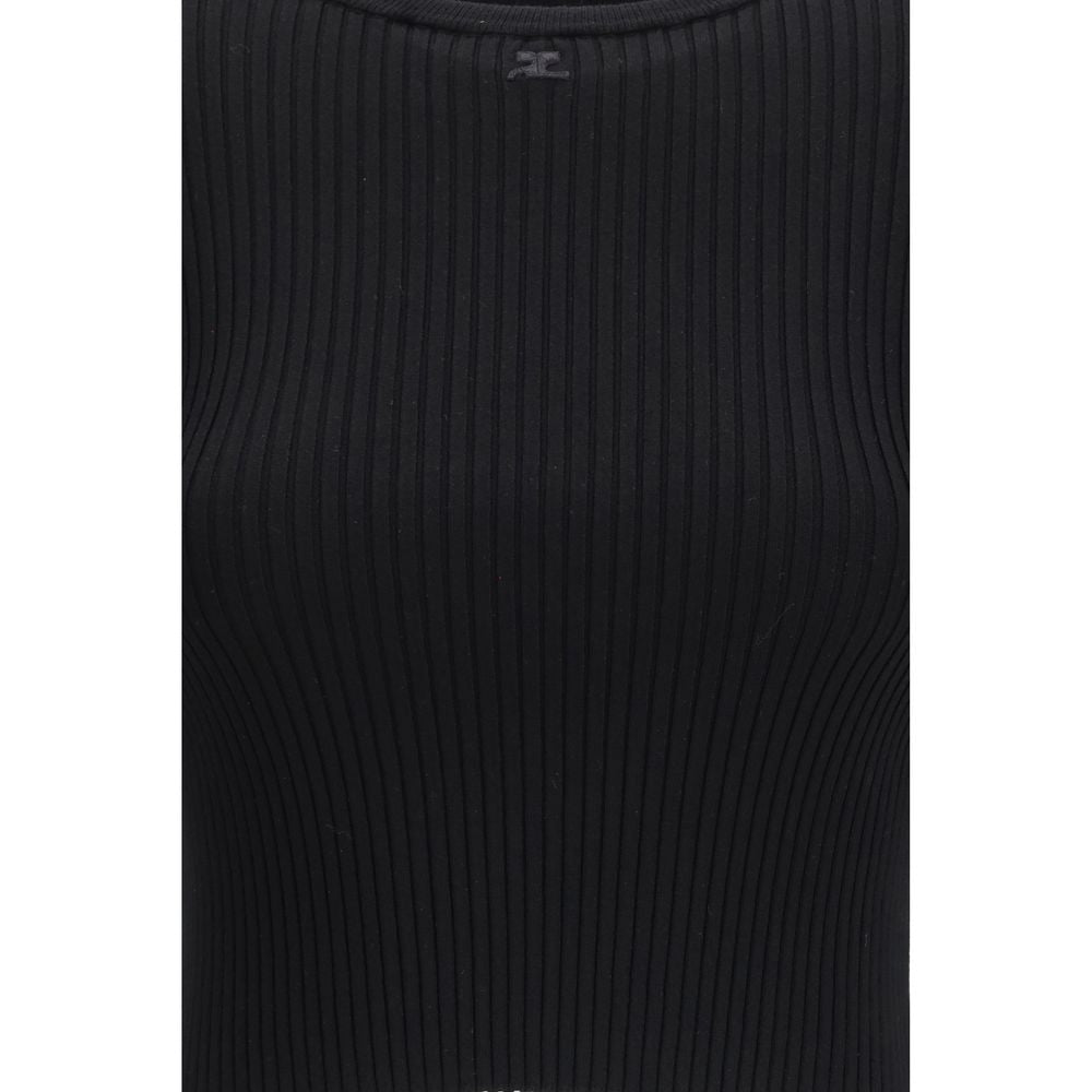 Courrèges Black Viscose T-Shirt Courrèges