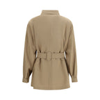 Max Mara Brown Wool Oves Aries Sleeveless Jacket