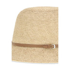 Helen Kaminski beige raffia hat with wide brim, stylish sun hat made from natural raffia material.