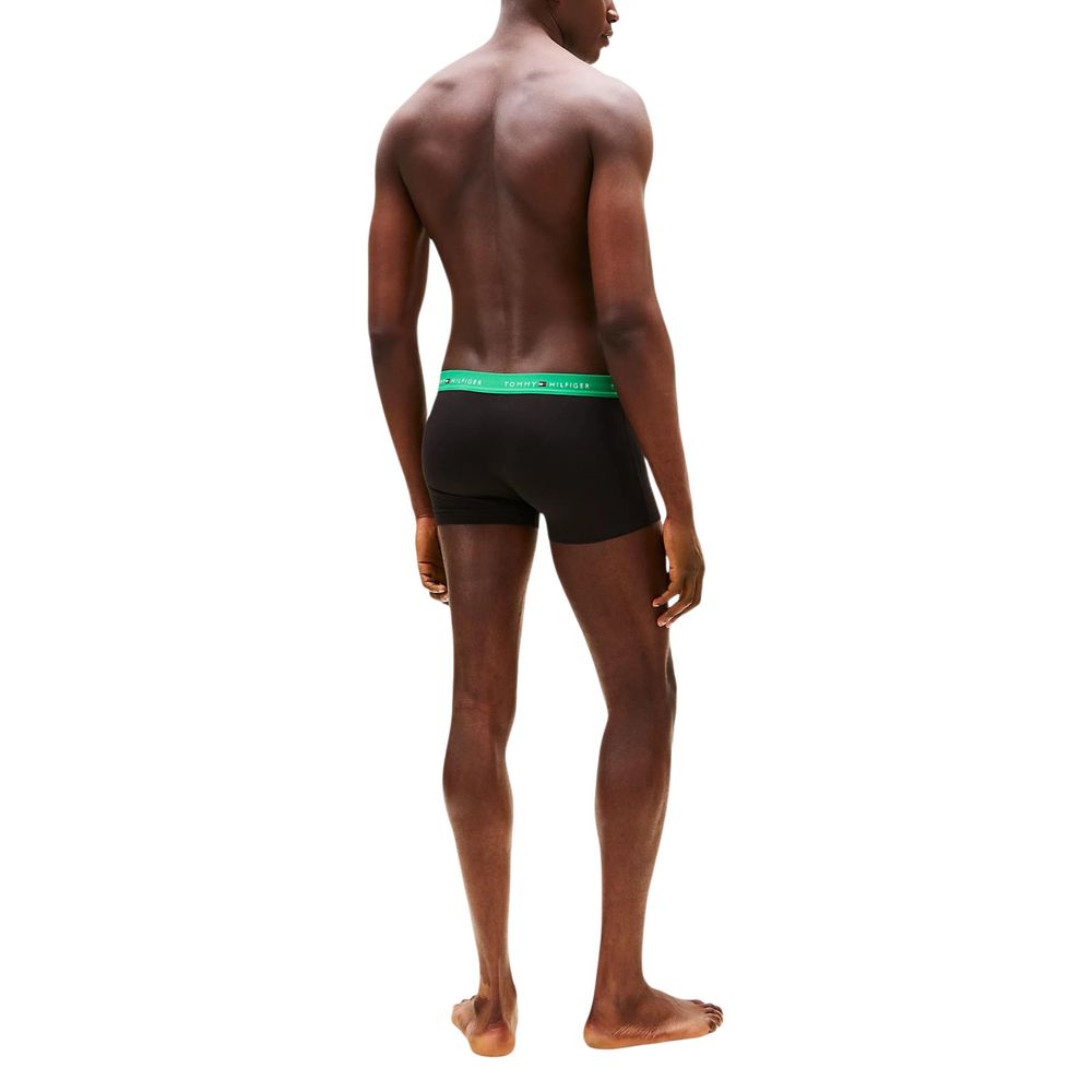 Tommy Hilfiger bicolor cotton boxers in blue and white with the brand logo waistband, comfortable men's underwear.