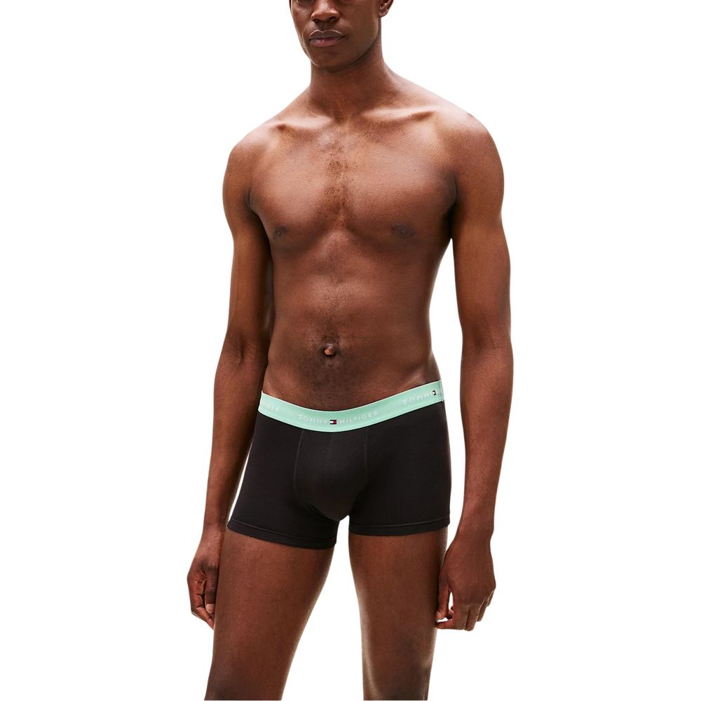 Tommy Hilfiger bicolor cotton boxers with elastic waistband and classic logo, comfortable men's underwear in blue and white.
