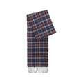 Barbour bicolor wool scarf featuring a classic plaid pattern, soft texture, and fringed edges for stylish warmth.
