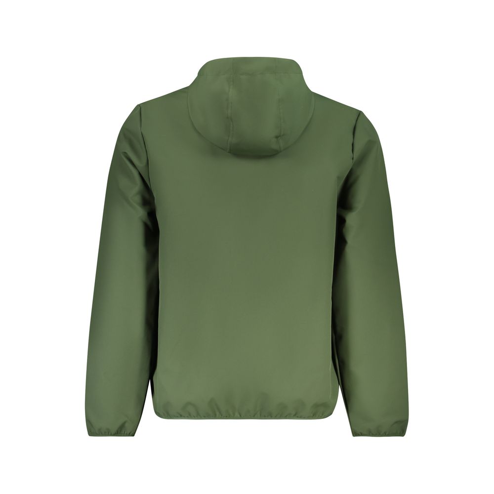 Norway 1963 Verde polyester men's jacket with a front zipper, collar, and pockets, suitable for casual wear.