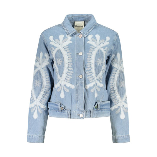 Desigual Azzurro Cotton Women Jacket Desigual