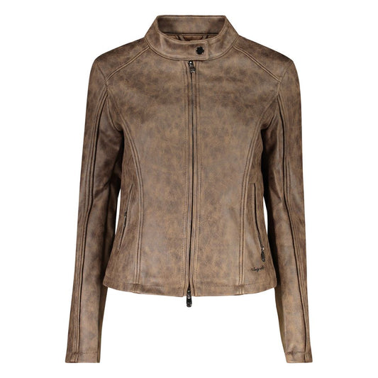Desigual Verde Poliuretano Women Jacket Desigual