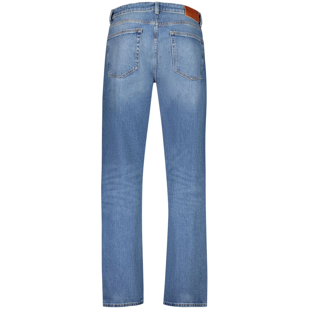 Tommy Hilfiger men's blue cotton jeans with classic five-pocket design and slim fit style.