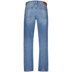 Tommy Hilfiger men's blue cotton jeans with classic five-pocket design and slim fit style.