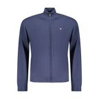 Napapijri blue cotton men's cardigan with button-up front and ribbed cuffs, stylish and comfortable for casual wear.