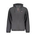 Norway 1963 Nero polyester men's jacket showing a sleek black design with a stand-up collar and front zipper.