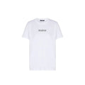 White cotton T-shirt by Balmain featuring a classic fit and subtle branding, shown laid flat on a neutral background.