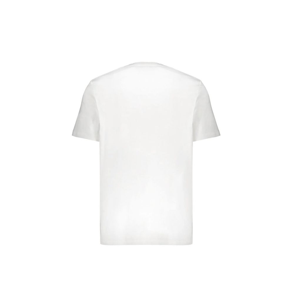 Balmain white cotton T-shirt with crew neckline and short sleeves, featuring subtle branding on the front.