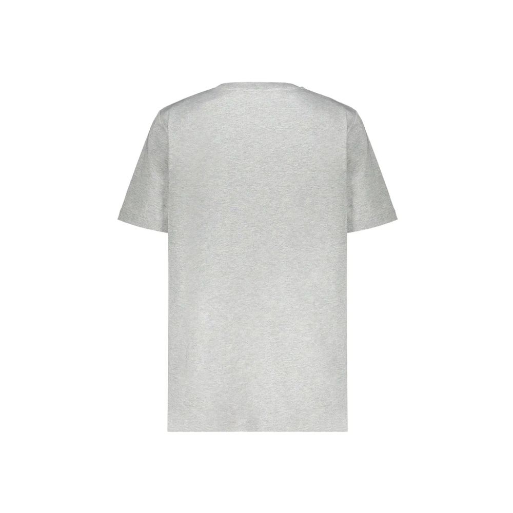 Gray cotton T-shirt from Balmain featuring a classic fit and minimalist design, displayed on a plain background.