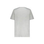 Gray cotton T-shirt from Balmain featuring a classic fit and minimalist design, displayed on a plain background.