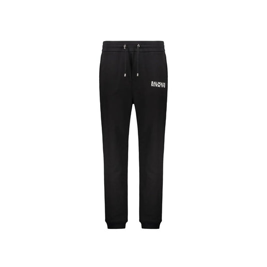 Balmain Black Cotton Joggers Workout Pants
