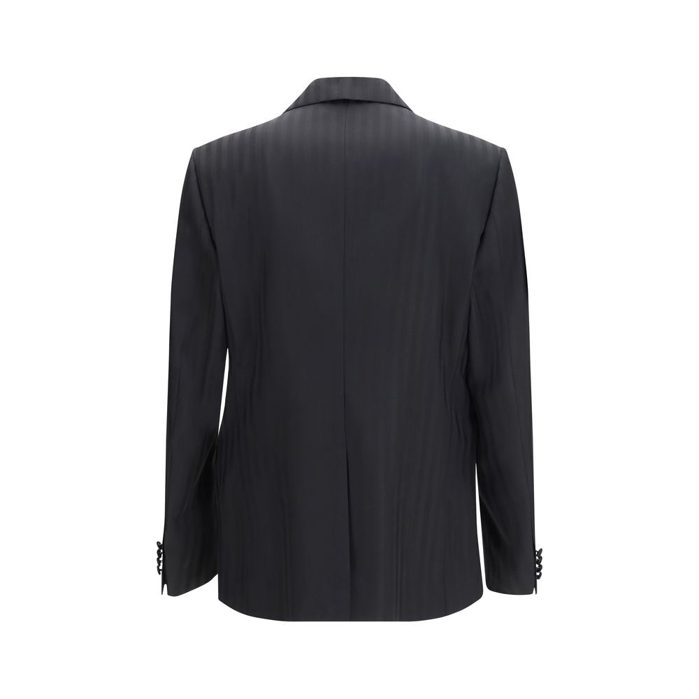 Dolce & Gabbana Black Fleece Wool Blazer Dolce & Gabbana