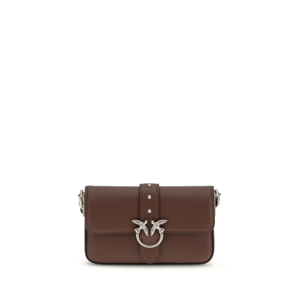 PINKO Brown Calf Leather Bos Taurus Shoulder Bag PINKO