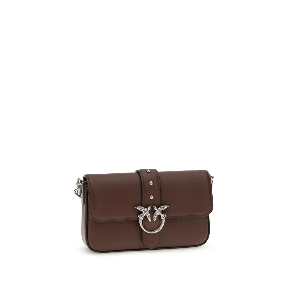 PINKO Brown Calf Leather Bos Taurus Shoulder Bag PINKO