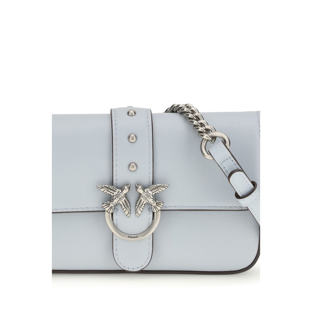 PINKO Blue Calf Leather Bos Taurus Shoulder Bag PINKO