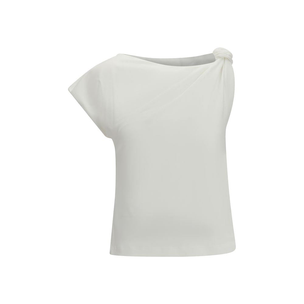 PINKO White Cotton Sleeveles T-Shirt PINKO