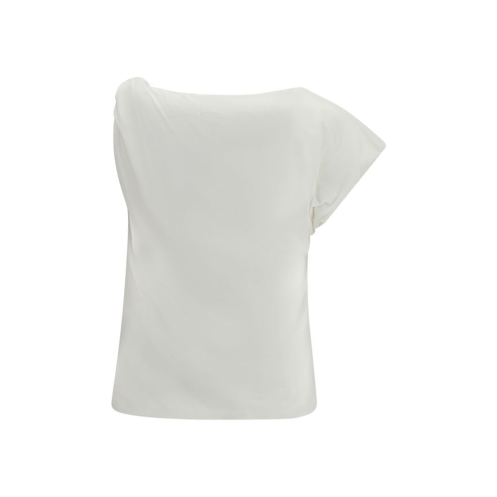 PINKO White Cotton Sleeveles T-Shirt PINKO