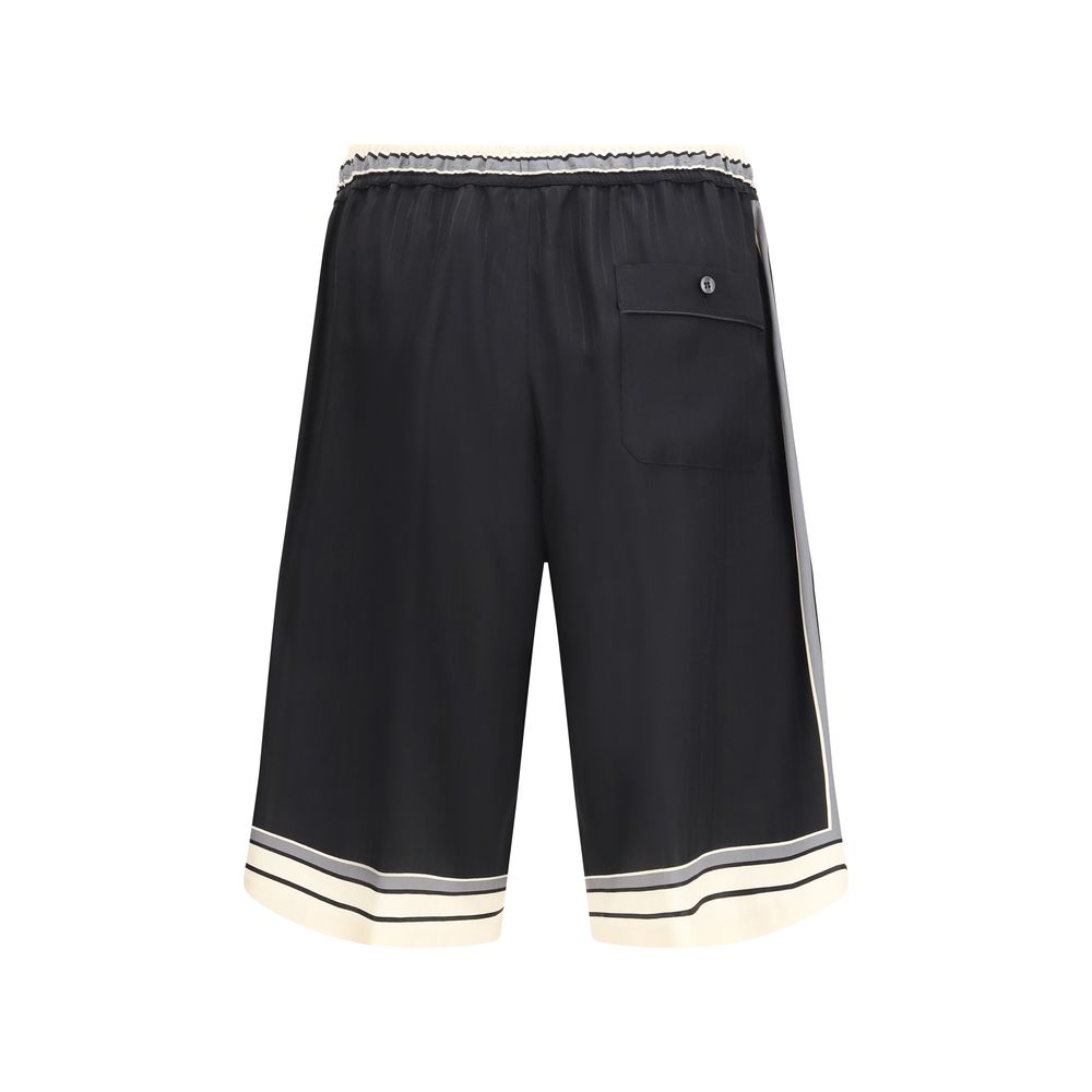 Dolce & Gabbana Black Silk Bermuda Shorts Dolce & Gabbana