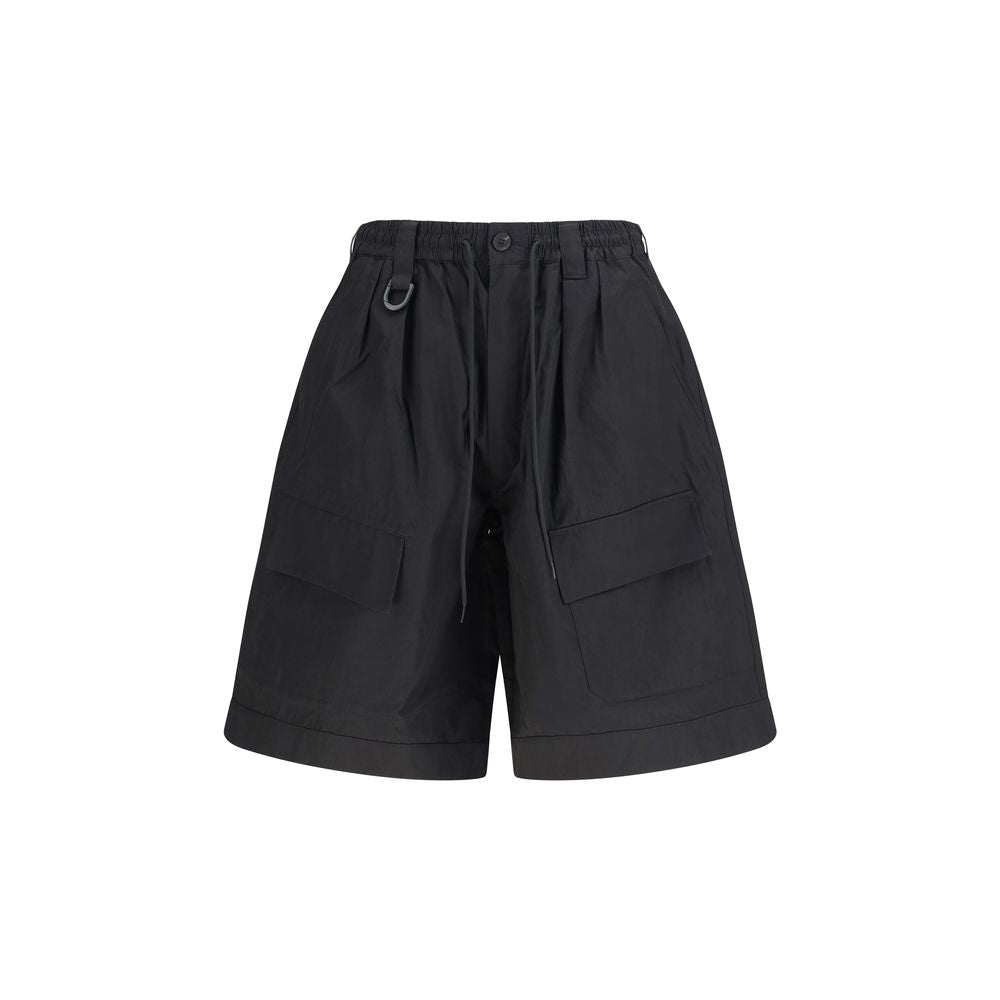 Y-3 Black Cotton Bermuda Shorts Y-3