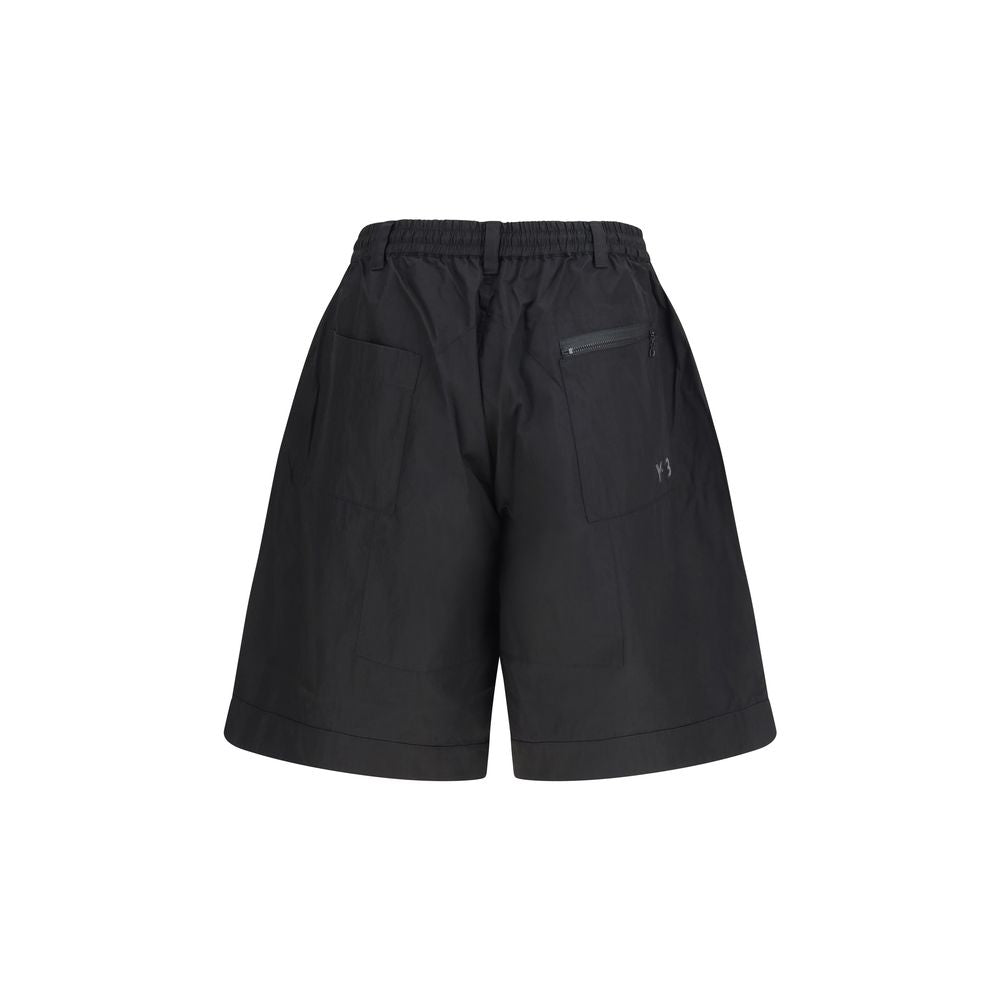 Y-3 Black Cotton Bermuda Shorts Y-3