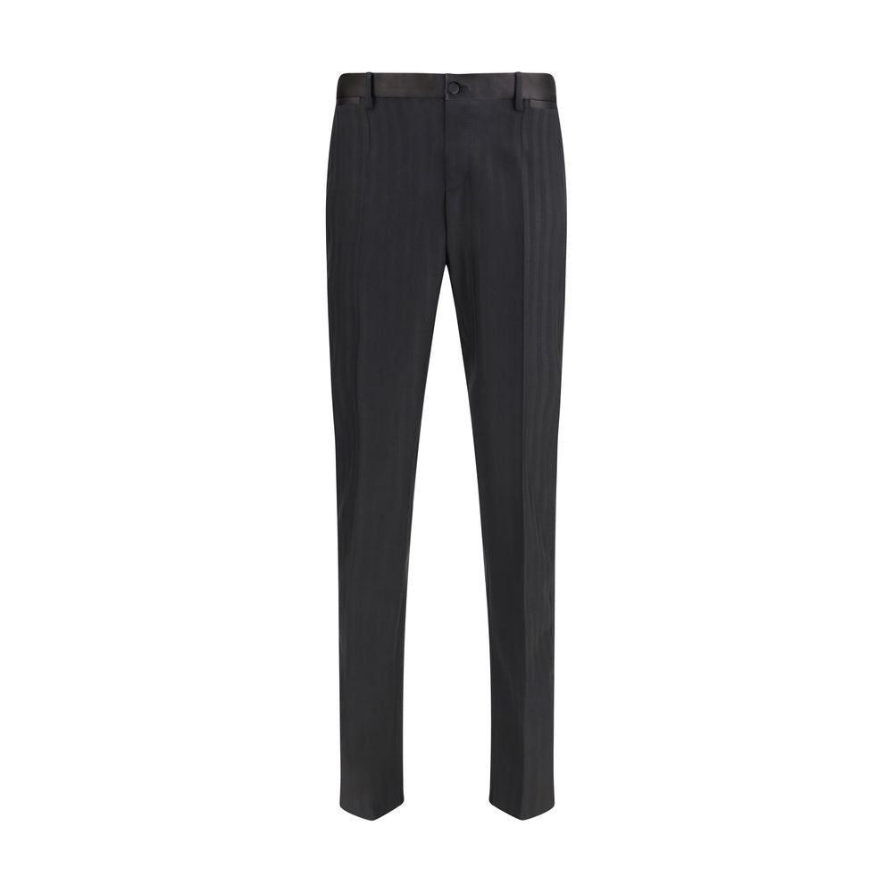 Dolce & Gabbana Black Wool Oves Aries Casual Pants Dolce & Gabbana